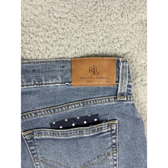 Lauren Ralph Lauren Jeans Women's 8P Patchwork Logo Black Label Distressed - Picture 8 of 13